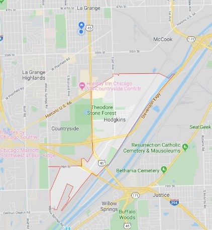 Google Map of Hodgkins  